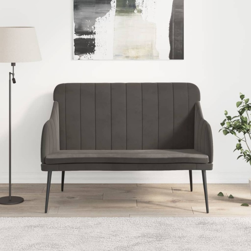 vidaXL Banco de terciopelo gris oscuro 110x76x80 cm vidaXL Banco de terciopelo gris oscuro 110x76x80 cm