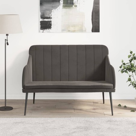vidaXL Banco de terciopelo gris oscuro 110x76x80 cm