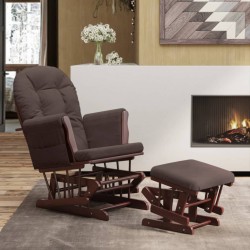 vidaXL Sillón de lactancia con taburete tela marrón