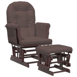 vidaXL Sillón de lactancia con taburete tela marrón