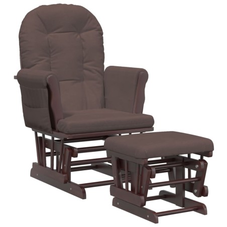 vidaXL Sillón de lactancia con taburete tela marrón