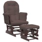 vidaXL Sillón de lactancia con taburete tela marrón