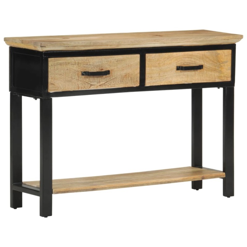 vidaXL Mesa consola madera maciza de mango rugosa 110x30x75 cm vidaXL Mesa consola madera maciza de mango rugosa 110x30x75 cm