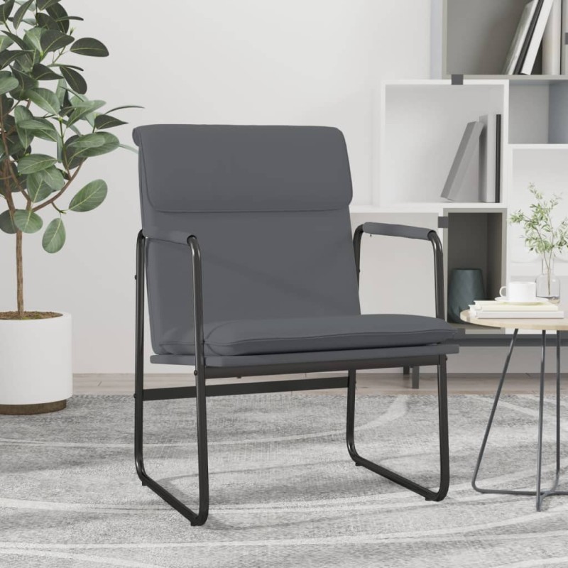 vidaXL Sillón de relax cuero sintético gris 55x64x80 cm vidaXL Sillón de relax cuero sintético gris 55x64x80 cm