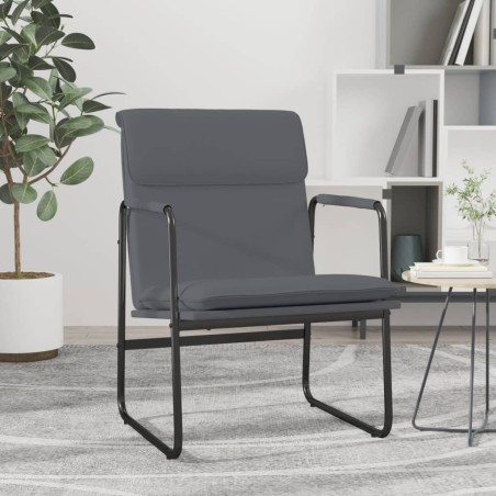 vidaXL Sillón de relax cuero sintético gris 55x64x80 cm