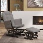 vidaXL Sillón de lactancia con taburete tela gris claro vidaXL Sillón de lactancia con taburete tela gris claro