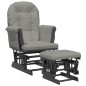 vidaXL Sillón de lactancia con taburete tela gris claro vidaXL Sillón de lactancia con taburete tela gris claro
