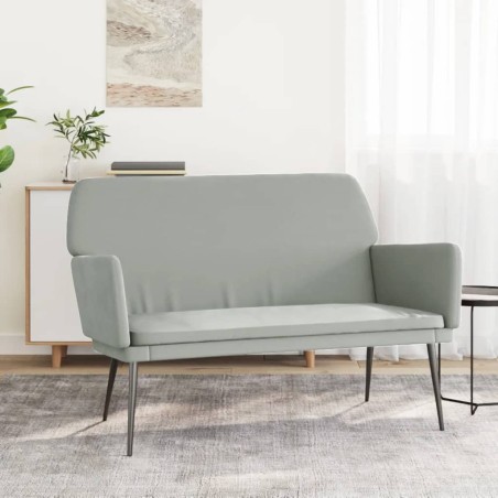vidaXL Banco de terciopelo gris claro 108x79x79 cm