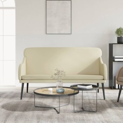 vidaXL Banco de cuero sintético color crema 110x76x80 cm