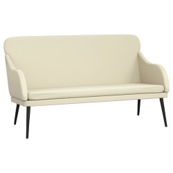 vidaXL Banco de cuero sintético color crema 110x76x80 cm