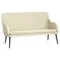 vidaXL Banco de cuero sintético color crema 110x76x80 cm
