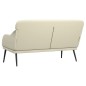 vidaXL Banco de cuero sintético color crema 110x76x80 cm