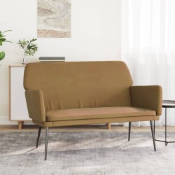 vidaXL Banco de terciopelo marrón 108x79x79 cm