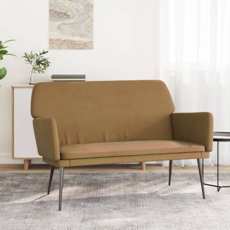 vidaXL Banco de terciopelo marrón 108x79x79 cm