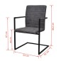 vidaXL Sillas de comedor voladizas 6 unidades cuero sintético gris