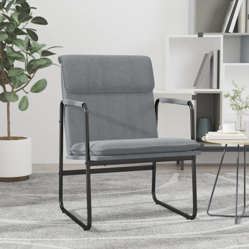 vidaXL Sillón de relax tela gris claro 55x64x80 cm