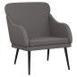 vidaXL Sillón de cuero sintético gris 63x76x80 cm vidaXL Sillón de cuero sintético gris 63x76x80 cm