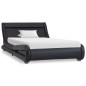 vidaXL Estructura de cama con LED cuero sintético negro 90x200 cm vidaXL Estructura de cama con LED cuero sintético negro 90x200 cm