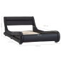 vidaXL Estructura de cama con LED cuero sintético negro 90x200 cm vidaXL Estructura de cama con LED cuero sintético negro 90x200 cm