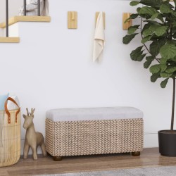 vidaXL Bancos con almacenaje con cojín 2 uds enea gris 69 cm