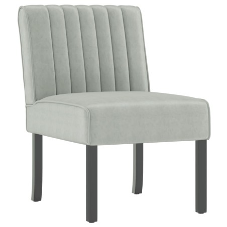 vidaXL Silla tapizada de terciopelo gris claro