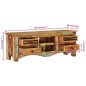 vidaXL Mueble de TV madera maciza reciclada 110x30x40 cm vidaXL Mueble de TV madera maciza reciclada 110x30x40 cm