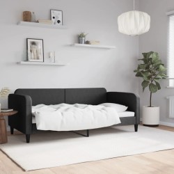 vidaXL Sofá cama tela negro 90x190 cm
