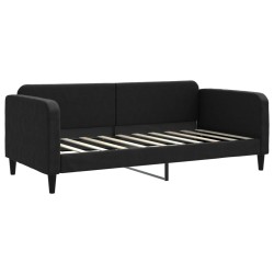 vidaXL Sofá cama tela negro 90x190 cm