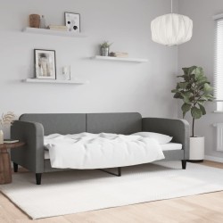 vidaXL Sofá cama tela gris oscuro 100x200 cm
