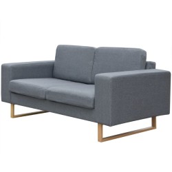 vidaXL Conjunto de sofás de 2 y 3 plazas gris claro