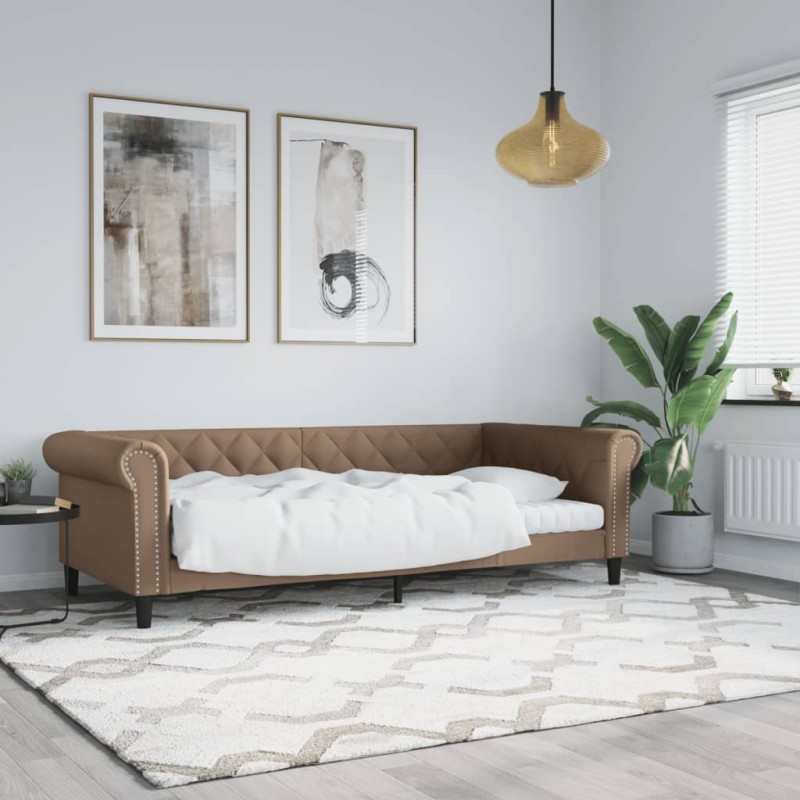 vidaXL Sofá cama cuero sintético color capuchino 80x200 cm vidaXL Sofá cama cuero sintético color capuchino 80x200 cm