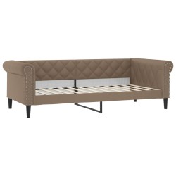 vidaXL Sofá cama cuero sintético color capuchino 80x200 cm