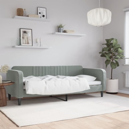 vidaXL Sofá cama terciopelo gris claro 80x200 cm