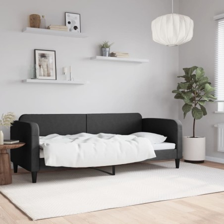 vidaXL Sofá cama tela negro 80x200 cm