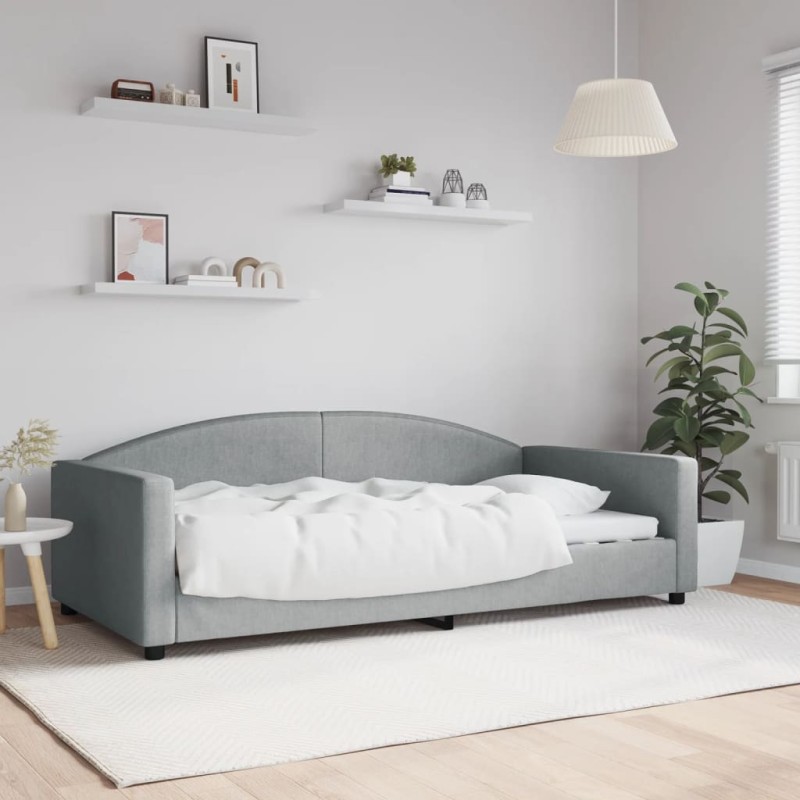 vidaXL Sofá cama tela gris claro 100x200 cm vidaXL Sofá cama tela gris claro 100x200 cm