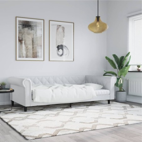 vidaXL Sofá cama cuero sintético blanco 90x200 cm