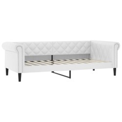 vidaXL Sofá cama cuero sintético blanco 90x200 cm