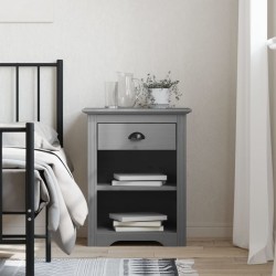 vidaXL Mesita de noche BODO madera maciza de pino gris 53x38,5x66 cm