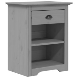 vidaXL Mesita de noche BODO madera maciza de pino gris 53x38,5x66 cm