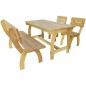 vidaXL Mesa y banco de exterior 4 piezas de madera de pino impregnada vidaXL Mesa y banco de exterior 4 piezas de madera de pino impregnada