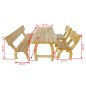 vidaXL Mesa y banco de exterior 4 piezas de madera de pino impregnada vidaXL Mesa y banco de exterior 4 piezas de madera de pino impregnada