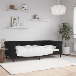 vidaXL Sofá cama terciopelo negro 90x190 cm