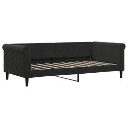 vidaXL Sofá cama terciopelo negro 90x190 cm