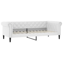vidaXL Sofá cama cuero sintético blanco 100x200 cm