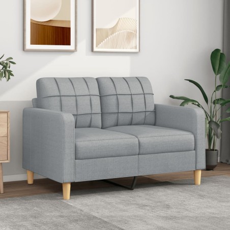 vidaXL Sofá de 2 plazas de tela gris claro 120 cm
