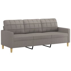 vidaXL Sofá de 3 plazas de tela gris taupe 180 cm
