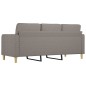 vidaXL Sofá de 3 plazas de tela gris taupe 180 cm