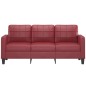 vidaXL Sofá de 3 plazas de cuero sintético rojo vino 180 cm vidaXL Sofá de 3 plazas de cuero sintético rojo vino 180 cm