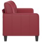 vidaXL Sofá de 3 plazas de cuero sintético rojo vino 180 cm vidaXL Sofá de 3 plazas de cuero sintético rojo vino 180 cm