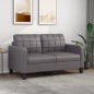 vidaXL Sofá de 2 plazas de cuero sintético gris 140 cm vidaXL Sofá de 2 plazas de cuero sintético gris 140 cm